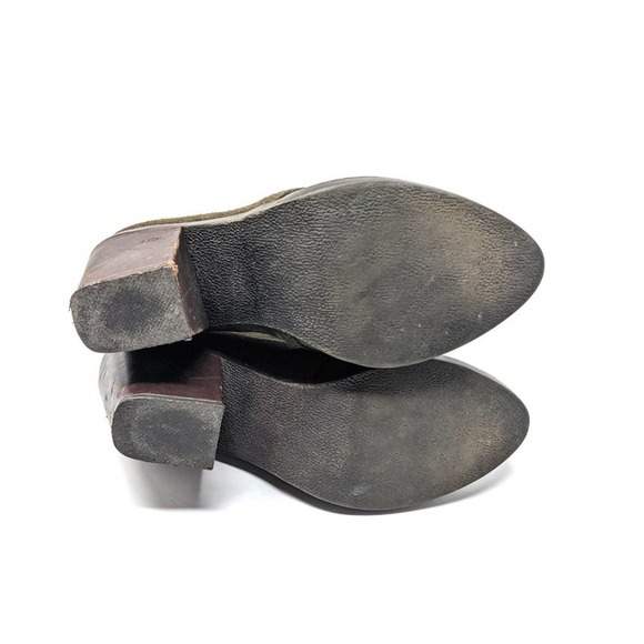 Steve Madden Womens 8 Jayson Olive Green Leather Block Heel Lace Up Ankle Boots - Picture 10 of 12